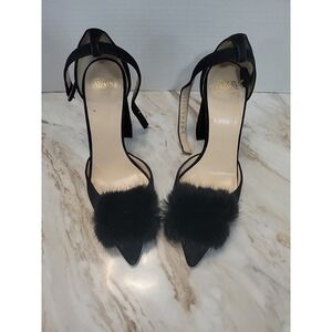 Francis Valentine Women's High Heel Black With Mink Shoe Size 5 Chunky Heel
